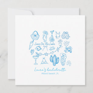 Invitation enterrement de vie de jeune fille personnalisé pla