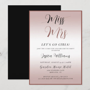 Invitation Enterrement de vie de jeune fille Rose Gold