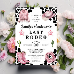 Invitation Enterrement de vie de jeune fille Rose Moderne Der