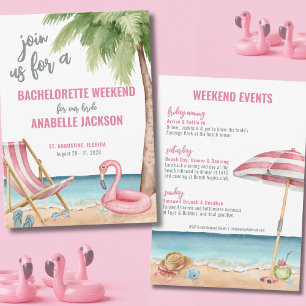 Invitation Enterrement de vie de jeune fille sur la plage à l