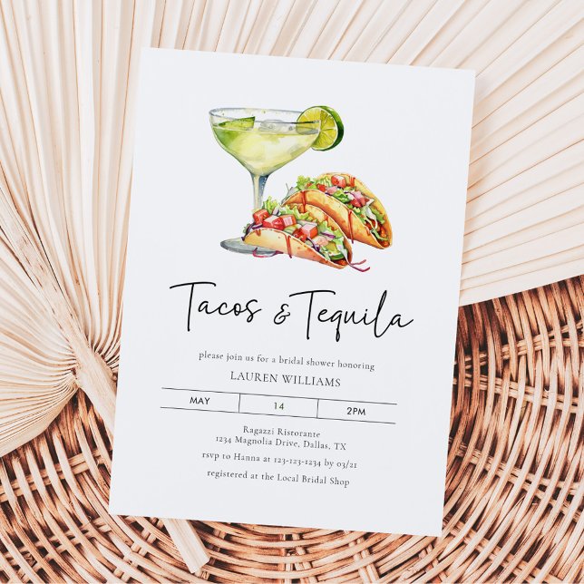 Invitation Enterrement de vie de jeune fille Tacos Aquarelle  (Créateur téléchargé)