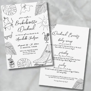 Invitation Enterrement de vie de jeune fille tropical et fant