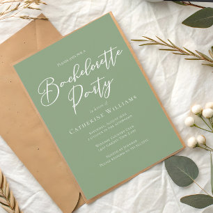 Invitation Enterrement de vie de jeune fille vert sauge chic