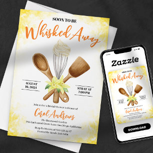 Invitation Enterrement de vie de jeune fille Watercolor Yello