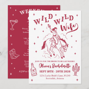 Invitation Enterrement de vie de jeune fille Western Wild