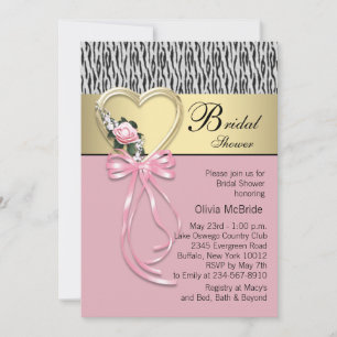 Invitation Enterrement de vie de jeune fille Zèbre Rose Gold