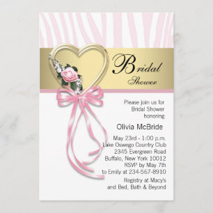 Invitation Enterrement de vie de jeune fille Zèbre Rose Gold