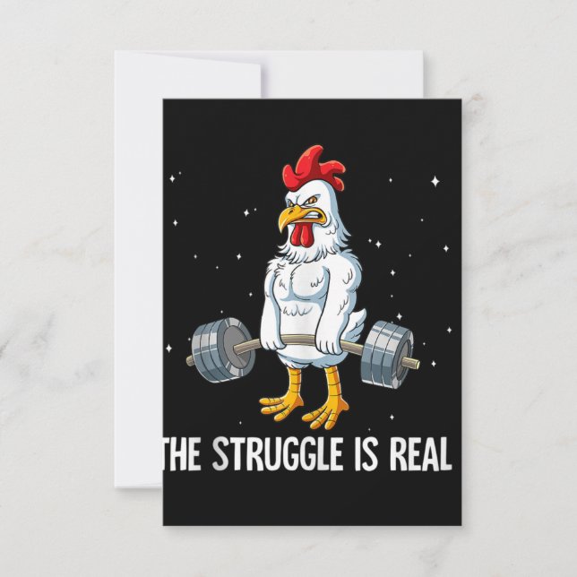 Invitation Entraînement De Poids De Poulet Gym La Lutte Est R (Devant)