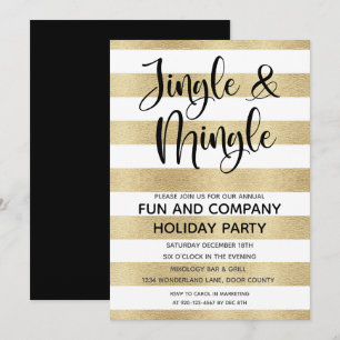 Invitation Entreprise Jingle et Mingle Gold Black Holiday In