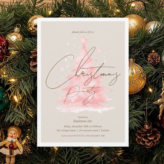Invitation Entreprise Red Christmas Tree Fête (Créateur téléchargé)