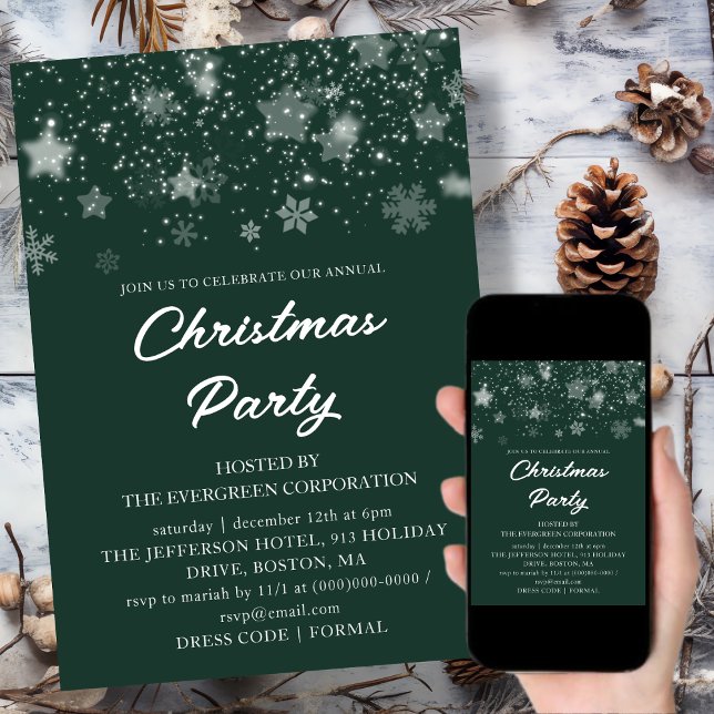 Invitation Entreprise verte | Fête de Noël du bureau (Créateur téléchargé)