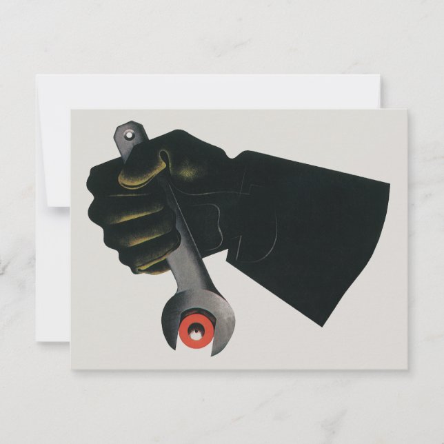 Invitation Entreprise vintage, Fabrication Usine Machiniste (Devant)