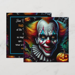 Invitation Entrez si vous osez   Fête d'Halloween clown effra