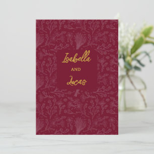 Invitation Enveloppe personnalisable Royal Maroon