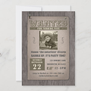 Invitation envie affiche cowboy anniversaire