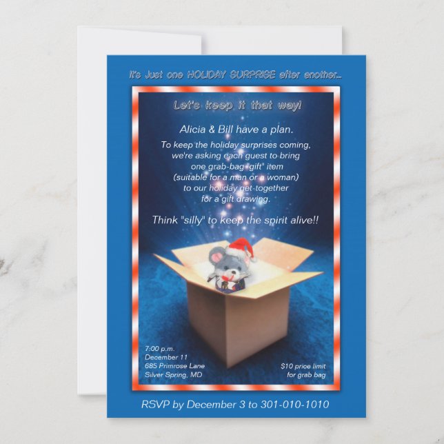 Invitation Envoi de cadeaux Sparkling Box Christmas Party Inv (Devant)