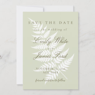 Invitation Épagneul Vert Sauge Clair 5x7 Sauvegarder la Date