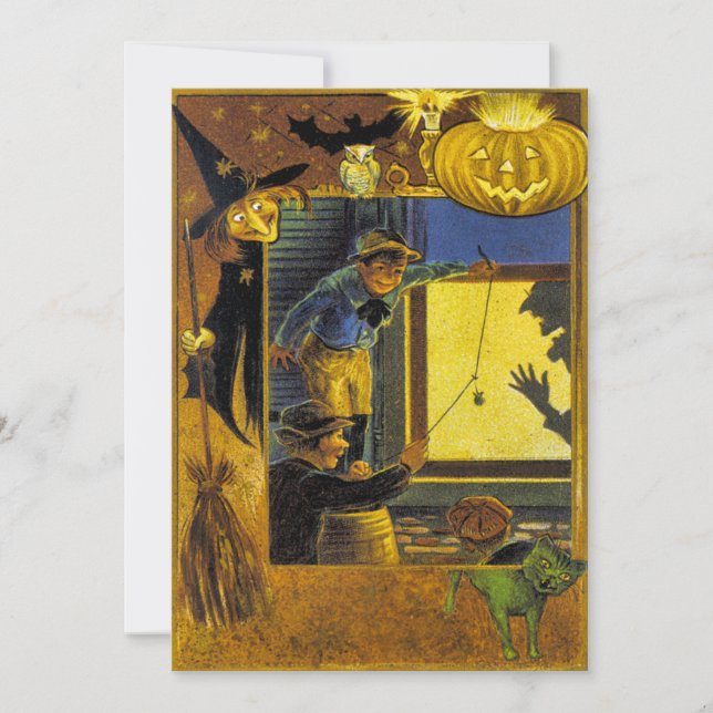 Invitation Ephémère d'Halloween vintage (Devant)