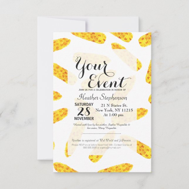 Invitation Épi de maïs tiré par la main mignon drôle d'été (Devant)