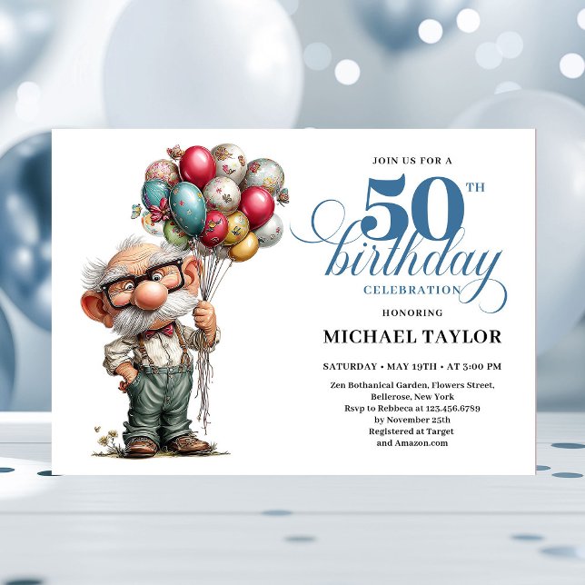 Invitation Epic Funny Man 50th Bash Whimsical Party Invite (Epic Funny Man 50th Bash Whimsical Party Invite)