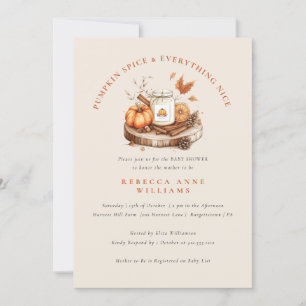 Invitation Épice citrouille et tout Nice Baby shower automnal