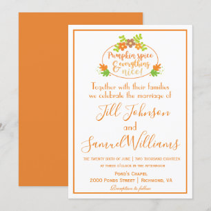 Invitation Épice citrouille Joli Mariage