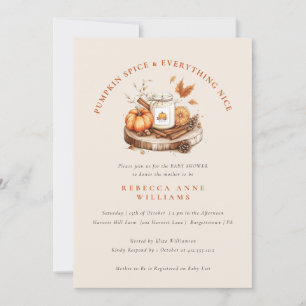 Invitation Épice citrouille & Tout Nice - Baby shower d'autom