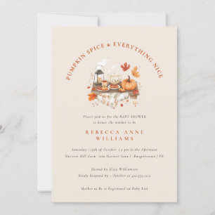 Invitation Épice citrouille & Tout Nice - Baby shower d'autom