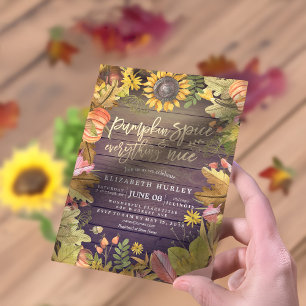 Invitation Épices citrouilles & Tout Nice Baby shower d'autom
