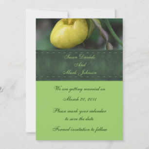 Invitation Épousailles Fleur de Sabot de la Dame Jaune Enregi