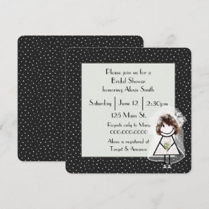 Invitation Épouse Figure Stick Sur Pois