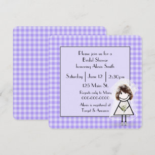 Invitation Épouse Figure Sur En vichy Violet