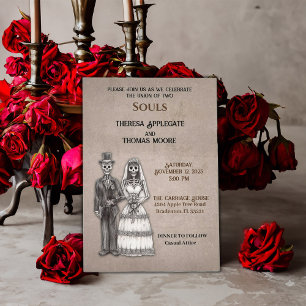 Invitation Épouse gothique de squelette et de la mariée de sq
