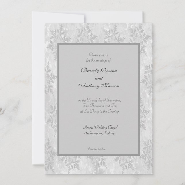 Invitation Épouser de flocons de neige d'hiver d'invitations (Devant)