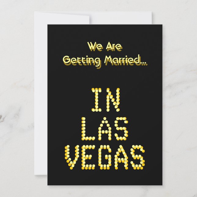 Invitation Épouser de Las Vegas. Jaune noir et d'or. Coutume (Devant)