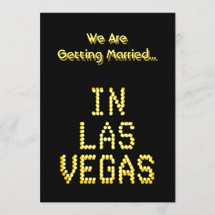 Invitation Épouser de Las Vegas. Jaune noir et d'or. Coutume