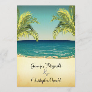 Invitation Épouser de plage et de palmiers d'été