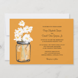 Invitation Épouser de pot de maçon et de marguerites blanches