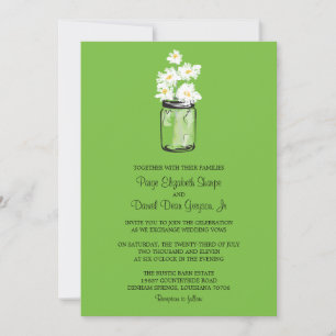 Invitation Épouser de pot de maçon et de marguerites blanches