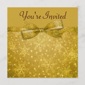 Invitation Épouser d'or de flocons de neige de tape-à-l'oeil