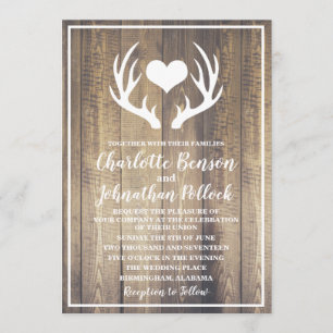 Invitation Épouser du bois et blanc de grange rustique de