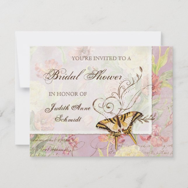 Invitation Épouser floral de fleurs de tulipe rose de pivoine (Devant)