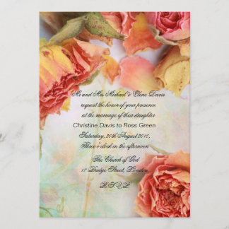 Invitation Épouser sec vintage de roses