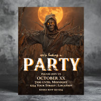 Épouvantail effrayant à une soirée Halloween la nu