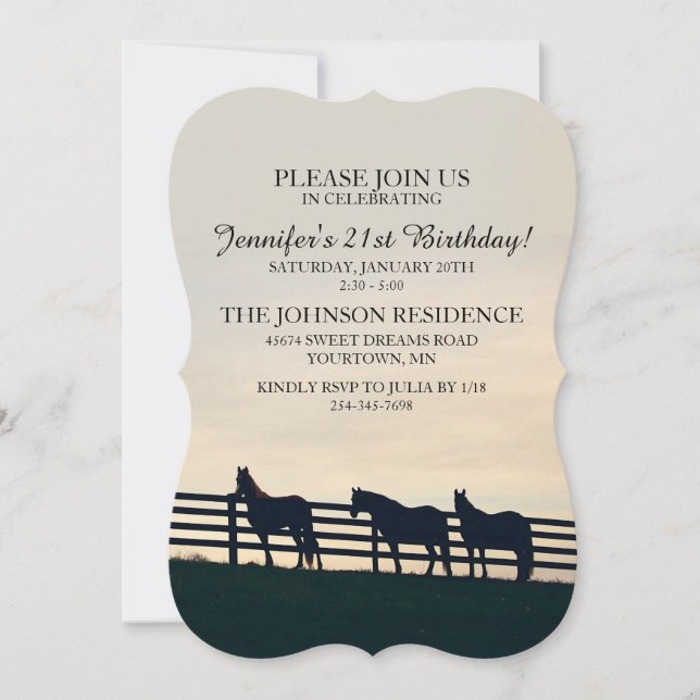 Invitation Équestre classique 21e anniversaire (Devant)