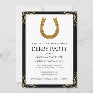 Invitation Equestrian Derby Party Modern Race Horse Invite