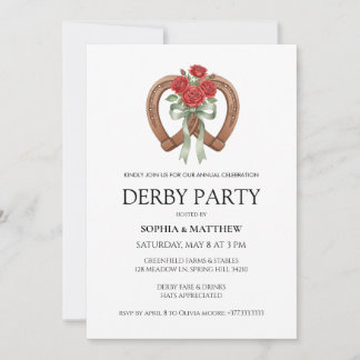 Invitation Equestrian Derby Party Modern Race Horse Invite