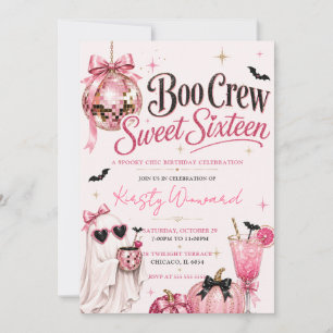 Invitation Équipage Boo Spooky Chic Sweet Seize Ans