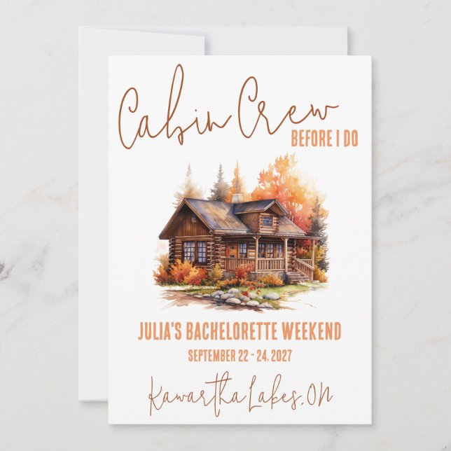 Invitation Équipage cabine avant moi! Week-end Bachelorette P (Devant)