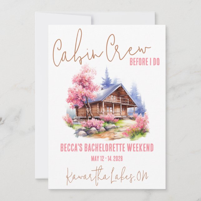 Invitation Équipage cabine avant moi! Week-end Bachelorette P (Devant)